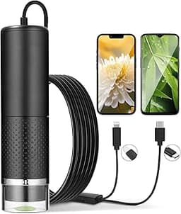 Microscope numérique USB, 1080P HD,Compatible avec iOS,Android,Tablet PC,Endoscope de grossissement 10X-200X Portable