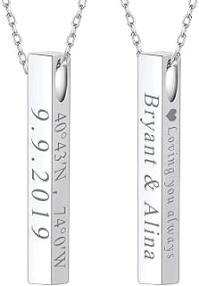 Collier barre 4 faces à graver U7