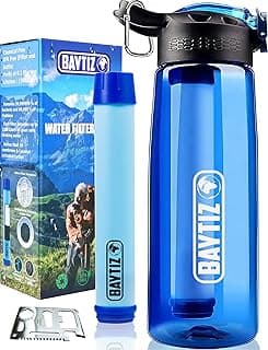 BAYTIZ ® Gourde Filtrante + Paille de Survie