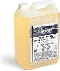 La Corvette - Crème lavante 3 en 1, mains, corps et cheveux Douceur d’Agrumes – 5 L – COSMOS Natural – Format économique