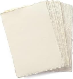 Papier fait main à bords frangés