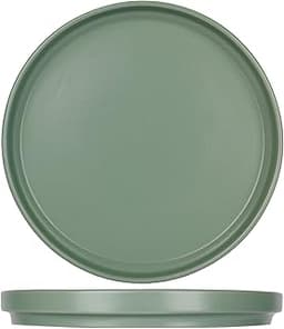 Cosy & Trendy Lot de 6 Assiettes à Desserts en Grès ALTO, Vert, D19,5 cm