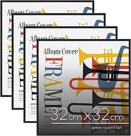 Americanflat Cadre Noir 32x32 cm pour Album Vinyle