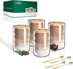 Tasses à café double paroi en verre borosilicaté