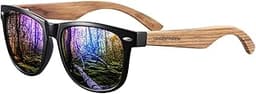 GREENTREEN Lunettes de Soleil Polarisées Bois