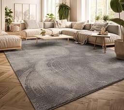 Tapis gris poil ras grand format