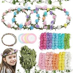 INFUNLY Kit de couronnes de fleurs à faire soi-même (lot de 12)