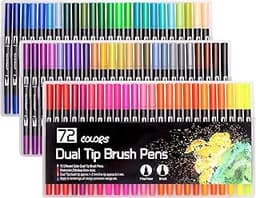 Stylos/pinceaux double pointe – 72 couleurs