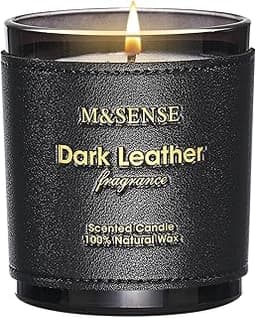 M&SENSE Bougie Parfumées Cuir Foncé