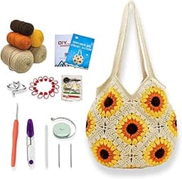 Anbaagsky Kit sac crochet tournesol
