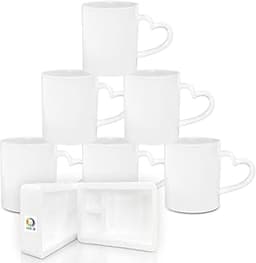 Lot de 6 mugs blancs à personnaliser