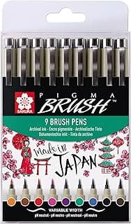 SAKURA Pigma Brush Set 9 Couleurs