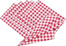 Serviettes de table à carreaux rouge-blanc