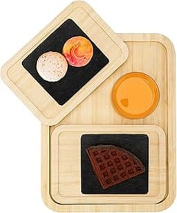 Belle Vous Lot de 3X Plateau Bambou