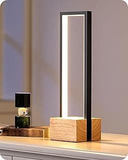 Lampe de table EDISHINE – bois et noir