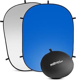 Walimex Fond pliable 2-en-1 gris/bleu 150x200 cm