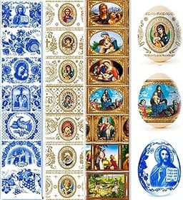 Lot de 21 enveloppes décoratives pour œufs de Pâques russes (manchons thermorétractables)