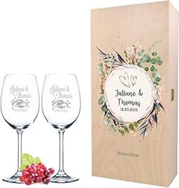 Leonardo Verres à vin gravés Design Flower Wedding