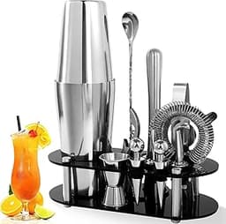 FoiiLiio Kit Complet pour Cocktails 12 pièces Boston Shaker 750 ml