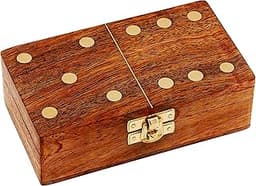 Boîte de dominos bois/laiton NKlaus