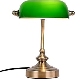 Lampe de banquier en verre vert