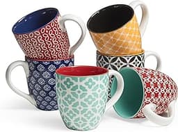 DOWAN - 6 x 560 ml Tasse à café en grès