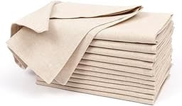 HOMIDATE Lot de 12 serviettes en lin et coton