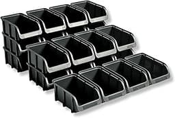 hünersdorff Lot de 24 boîtes de rangement empilables en PP recyclé