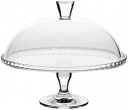 Pasabahce 95200 - Plat de service à pâtisserie à pied avec dôme