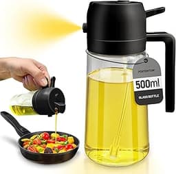 PORTENTUM 500 ml Spray huile cuisine 2 en 1 foncé anti-lumière