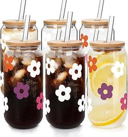 Gobelets en verre Mason Life + couvercles bambou