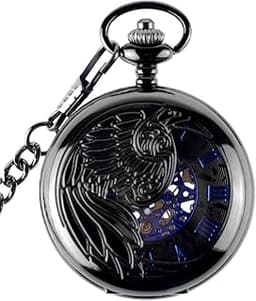 Infinite U – Montre de poche squelette bleue