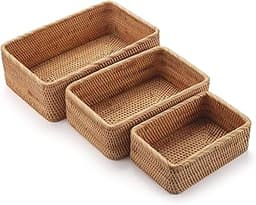 Set de 3 paniers en rotin