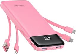 Charmast Power Bank 10 000 mAh avec câbles intégrés