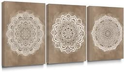 Triptyque mandala SUMGAR teintes café