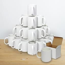 PixMax - 36 Tasses Blanches Personnalisables