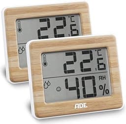 ADE Thermo‑hygromètre en bambou WS1702