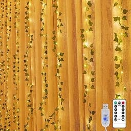 Guirlande lumineuse 2x2 m LED en lierre artificiel (USB, 200 LED, lot de 10)