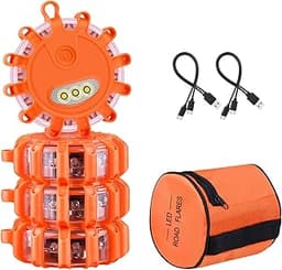 Rechargeable USB C Gyrophare Balise De Signalisation Lumineuse LED avec 9 modes Lampe d'Avertissement Clignotant Eclairage...