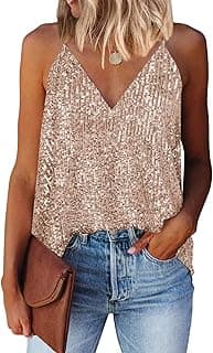 AirMood Gilets sans manches à paillettes pour femme