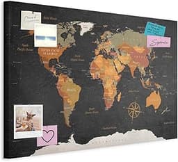 Tableau à épingles et peinture sur toile
