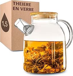 Théière verre & bambou