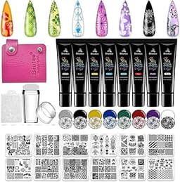 Biutee Set de Stamping Nail Art Kit 15 pièces