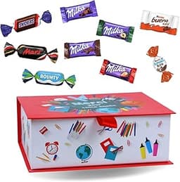 Coffret garni d'un Assortiment de 50 mini-chocolats MILKA, KINDER, CELEBRATIONS