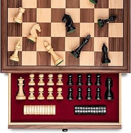 Échecs Noyer & Tiroir