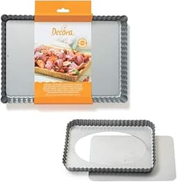 DECORA Moule à tarte rectangulaire 32 x 22 x 3,5 cm, fond amovible