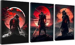 VTRXEG Tableau samouraï japonais toile (rouge)