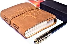 Journal en cuir chamois