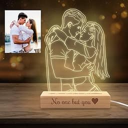 Xiuyours Lampe Personnalisée avec Photo Veilleuse Lampe Photo 3D Led