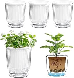 T4U Lot de 4 Pots à Arrosage Auto